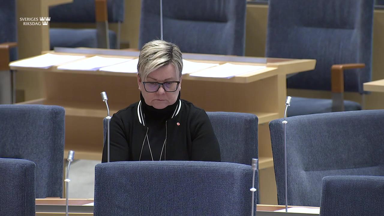 Stillbild från Interpellationsdebatt, Regeringens hantering av Utbetalningsmyndigheten