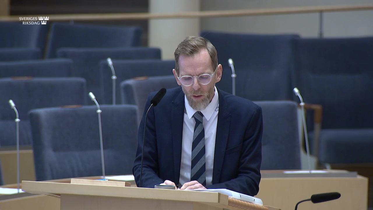 Stillbild från Interpellationsdebatt, Brottsförebyggande ansvar inom psykiatrivården