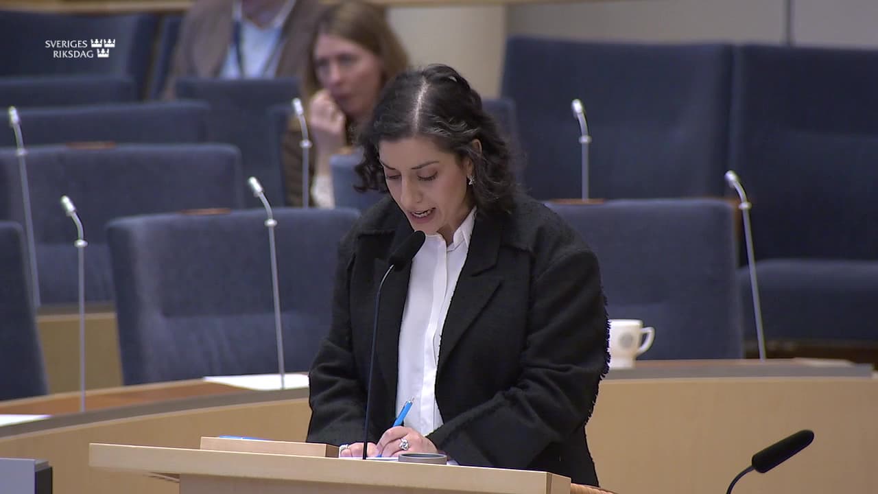 Stillbild från Interpellationsdebatt, Undersökning om skolelevers attityder och syn på minoritetsgrupper