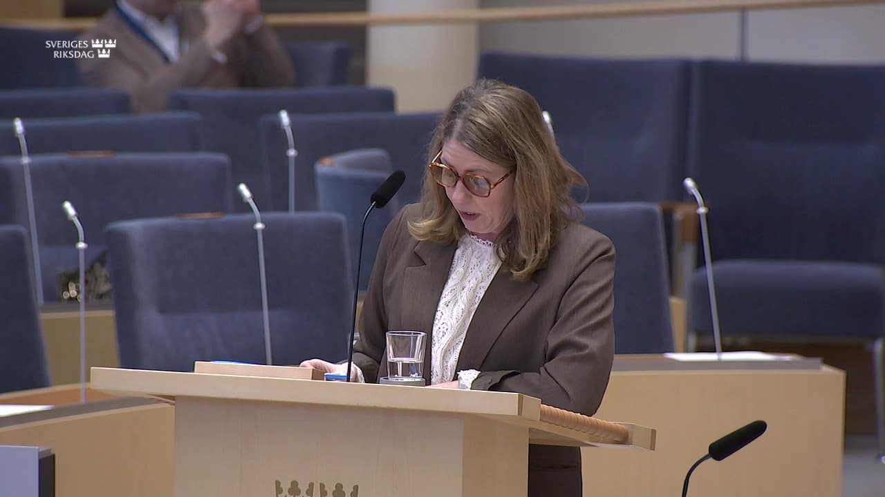 Stillbild från Interpellationsdebatt, Arbetsmiljön i sjukvården