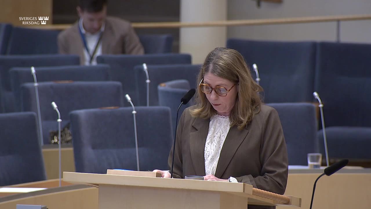 Stillbild från Interpellationsdebatt, Välfärdsbrottslighet och lagen om valfrihetssystem