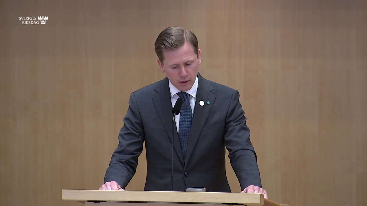 Stillbild från Debatt om förslag, Lag om avgift för områdessamverkan