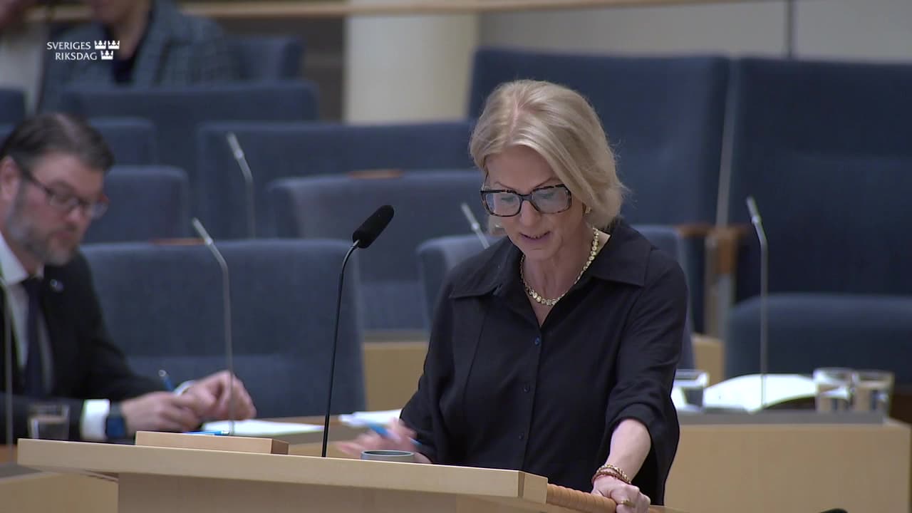 Stillbild från Interpellationsdebatt, Effektiv beskattning vid utflyttning