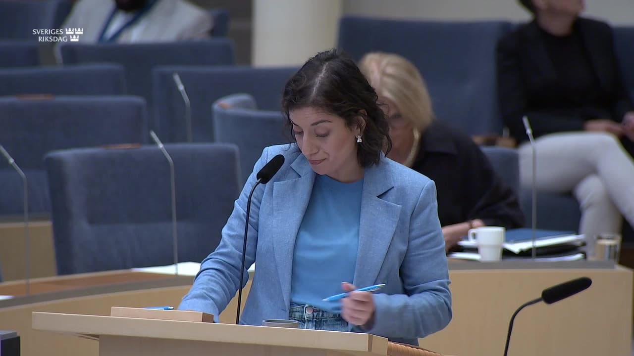 Stillbild från Interpellationsdebatt, Antagningen till specialskolan för döva elever