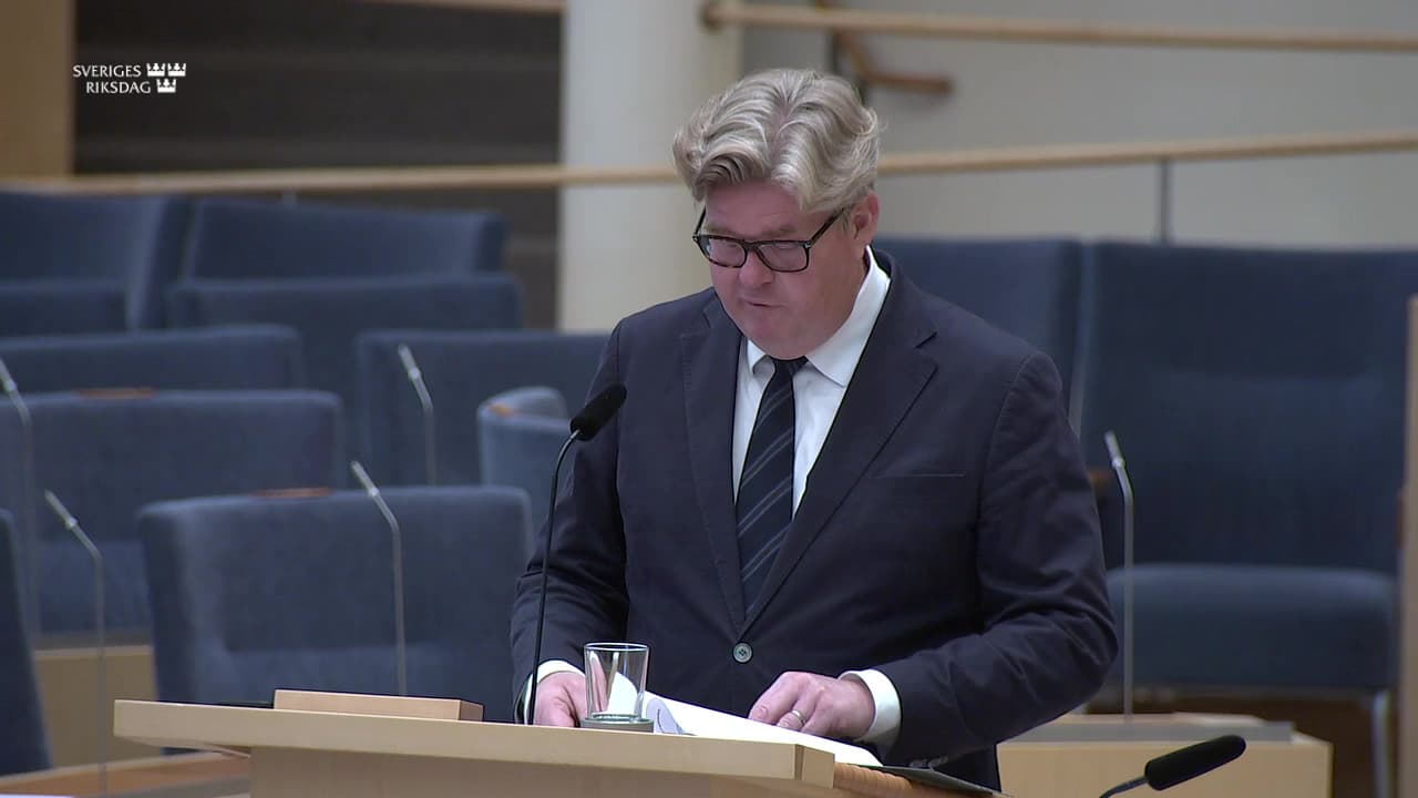 Stillbild från Interpellationsdebatt, Registrering av utländsk påverkan