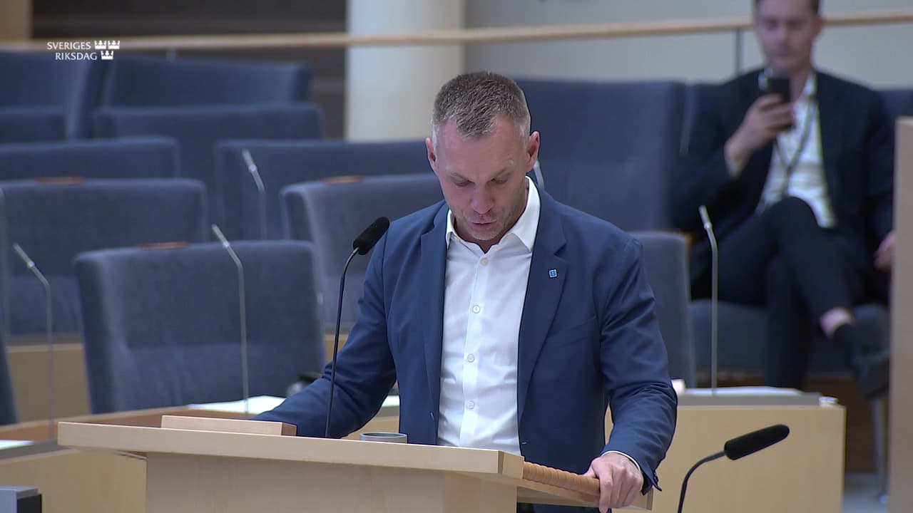 Stillbild från Interpellationsdebatt, Fusk och arbetslivskriminalitet