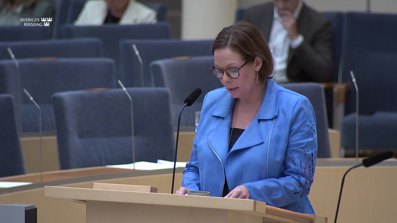 Stillbild från Interpellationsdebatt, Den israeliska bosättarpolitiken och de palestinska valen