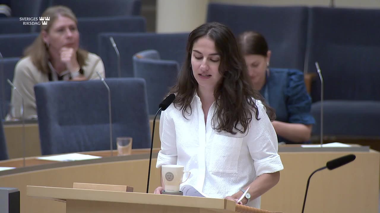 Stillbild från Interpellationsdebatt, Genomförandet av EU:s ELV-förordning i Sverige