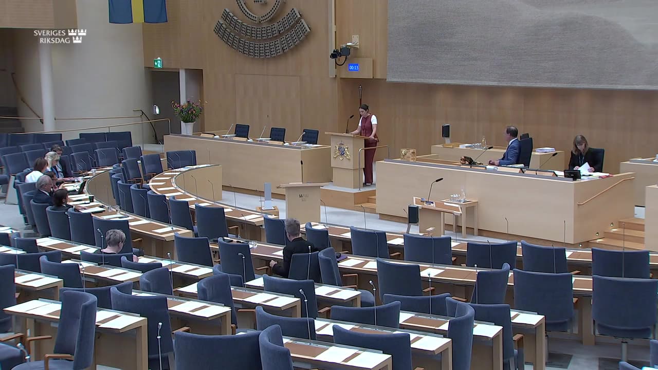 Stillbild från Debatt om förslag, Skärpta regler för unga lagöverträdare