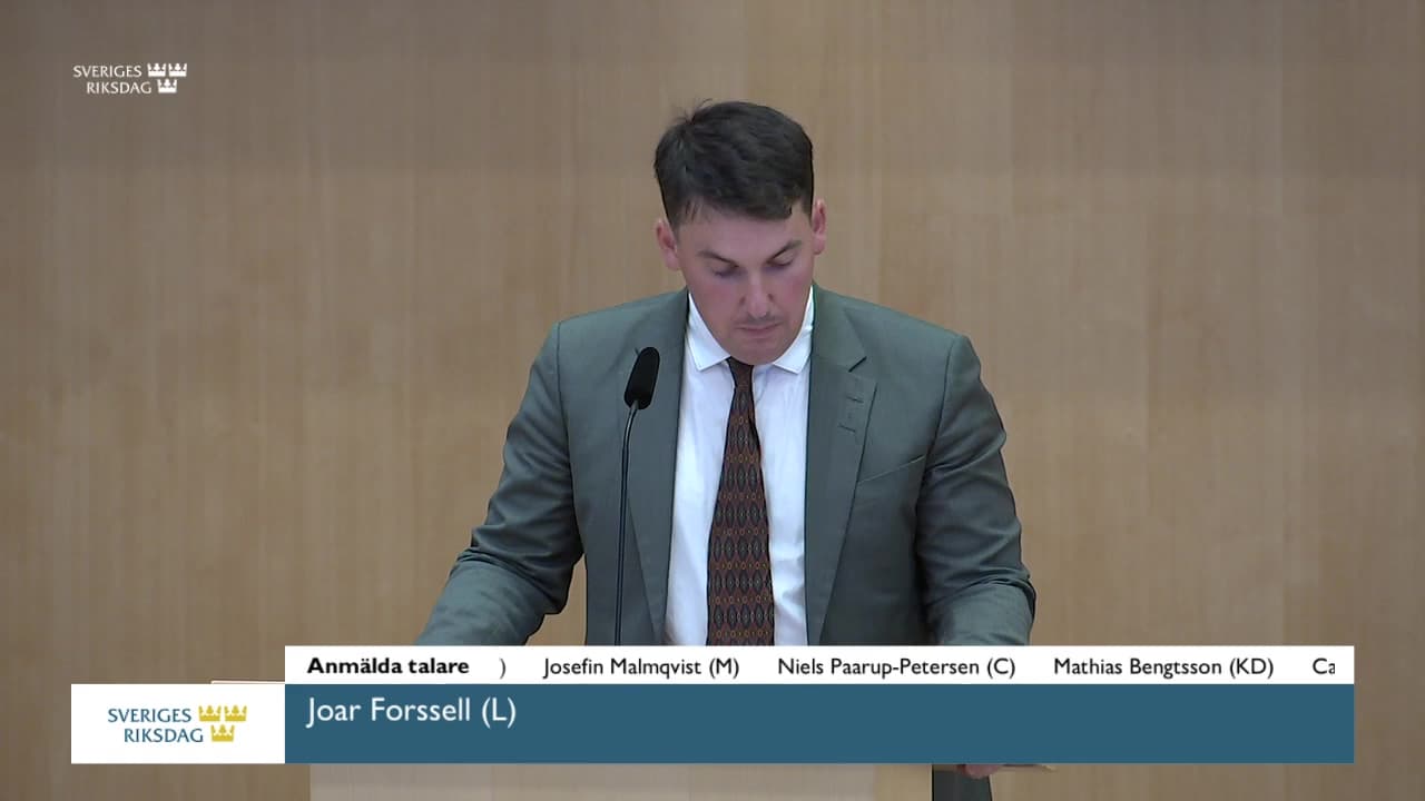 Stillbild från Debatt om förslag, Skärpta villkor för friskolesektorn