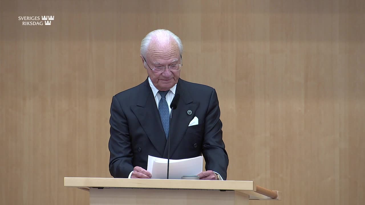 Stillbild från Riksmötets öppnande, Opening of the Riksdag session 2026