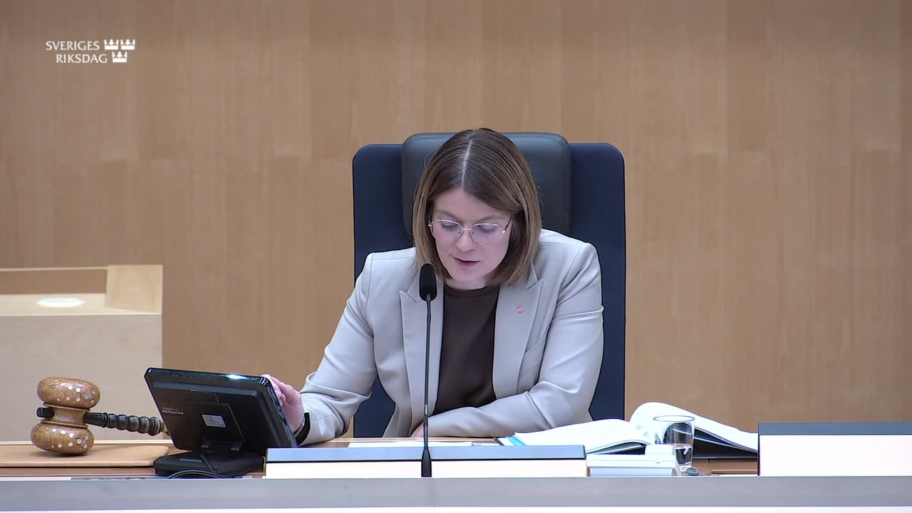 Stillbild från Beslut, Beslut: Ändring i statens budget för 2026 – Bemyndigande om ekonomiska åtaganden för beräkningskraft